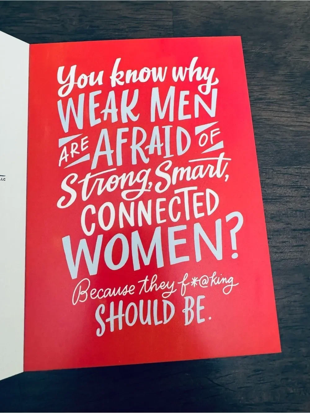 Feminist Postcard Art “Weak Men Strong Women”
